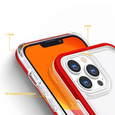HURTEL POKROWIEC CLEAR 3IN1 DO IPHONE 13 PRO Z RAMKĄ I ŻELOWYM WYKOŃCZENIEM