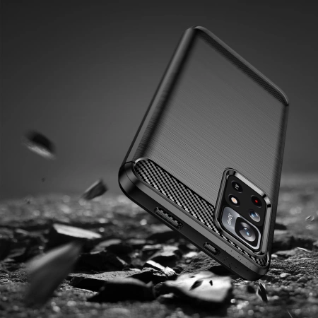 Carbon Case elastyczne etui pokrowiec Xiaomi Redmi Note 11 czarny