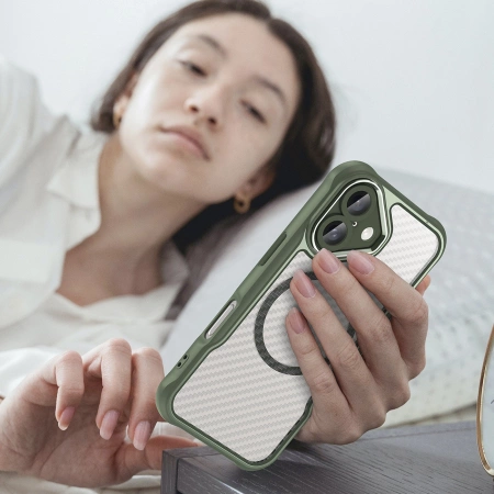 HURTEL ETUI SILIKONOWE CASE POKROWIEC DO MAGSAFE IPHONE 16 ZIELONE LEADING