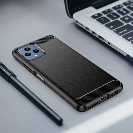 Carbon Case etui do T-Mobile Revvl 6 5G elastyczny silikonowy karbonowy pokrowiec czarne