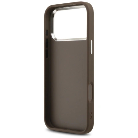 Etui Guess 4G Big 4G Classic Logo na iPhone 17 Pro Max brązowy - srebrne