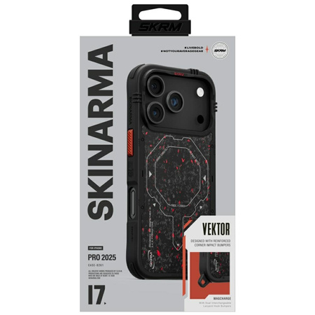 Etui Skinarma Vektor do iPhone 17 Pro    Magnetic Charging czarny
