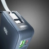 Powerbank SBS 10000 mAh 20W z wbudowanym kablem USB-C i wyświetlaczem cyfrowym - ciemnoszary