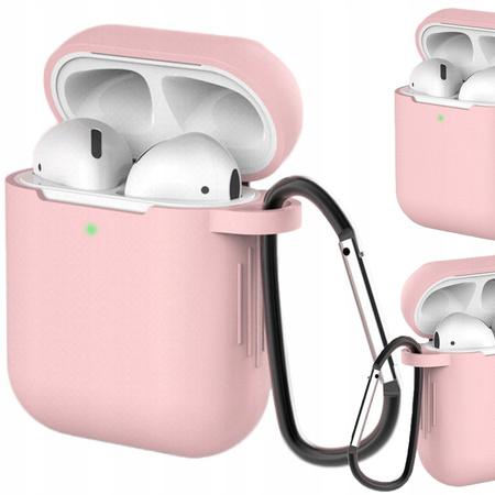 HURTEL ETUI SILIKONOWE DO AIRPODS 2 1 Z BRELOKIEM KARABIŃCZYK POKROWIEC