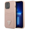 Guess GUHCP13LPSATPP iPhone 13 Pro / 13 6,1" różowy/pink hardcase SaffianoTriangle Logo Cardslot
