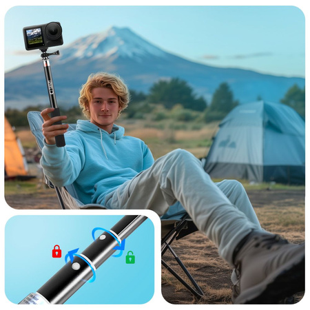 TECH-PROTECT MONOPAD SELFIE STICK DO GOPRO DJI ŁATWY W UŻYCIU ZASIĘG 100 CM