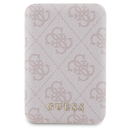 Zestaw Guess GUBPM5P14L4GEMGP iPhone14 Pro 6.1 hardcase + Powerbank 5000mAh MagSafe różowy/pink 4G Metal Logo