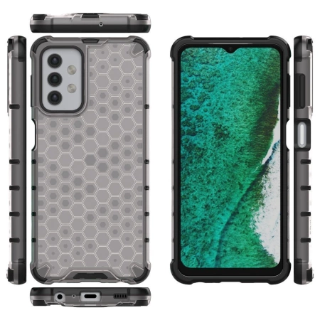 HURTEL ETUI HONEYCOMB DO SAMSUNG GALAXY A32 5G Z ŻELOWĄ RAMKĄ PRZEZROCZYSTE