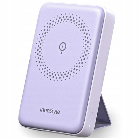 INNOSTYLE POWERMAG 2W1 SZYBKI POWERBANK INDUKCYJNY DO MAGSAFE 10000MAH STOJAK FIOLETOWY