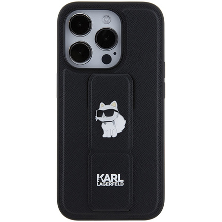 KARL LAGERFELD CASE DO IPHONE 15 PRO 6,1 GRIPSTAND SAFFIANO CHOUPETTE PINS
