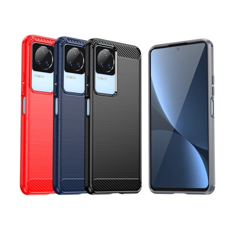 HURTEL POKROWIEC CASE DO XIAOMI POCO F4 5G KARBONOWY SILIKONOWY ELASTYCZNY