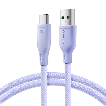 Kabel Joyroom Multi-Color Series SA34-AC6 USB-A / USB-C 100W szybki transfer 1m - fioletowy