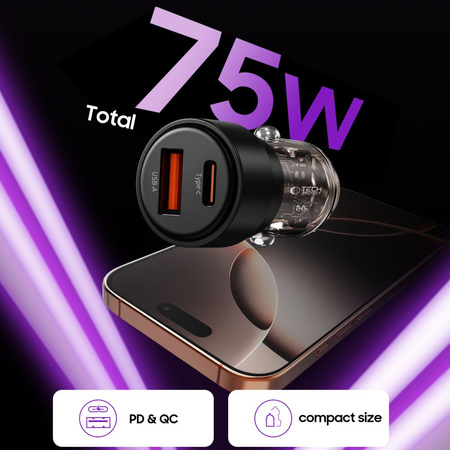 TECH-PROTECT CC03 ŁADOWARKA 2-PORTOWA PD75W DO DO LIGHTNING IPHONE 11 12 13