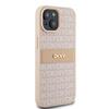DKNY ETUI DO IPHONE 15 14 13 HARDCASE Z METALOWYM LOGO SKÓRZANE MONO STRIPE