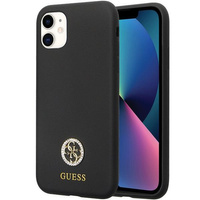 Etui Guess GUHCN614DGPK na iPhone 11 / Xr - czarne Silicone Logo Strass 4G