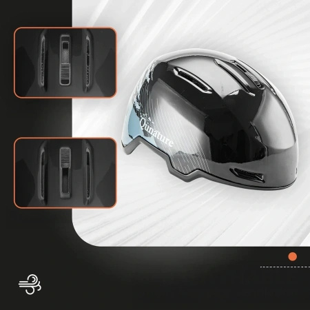 Kask narciarski Qunature 10130003004 z nausznikami snowboard rozmiar M - czarny