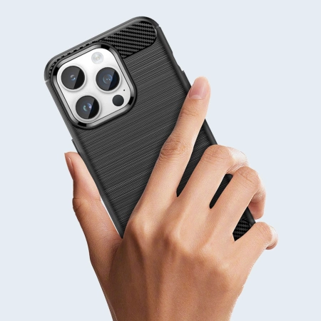 HURTEL CARBON CASE ETUI DO IPHONE 14 PRO MAX ELASTYCZNY POKROWIEC OCHRONNY