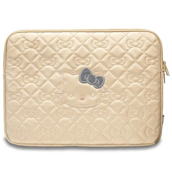 Hello Kitty Sleeve HKCSZPEKHBPD 14złoty/gold Zip PU Quilted Bows