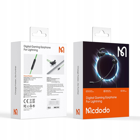 MCDODO SŁUCHAWKI DOUSZNE PRZEWODOWE Z MIKROFONEM DO LIGHTNING IPHONE 13 14