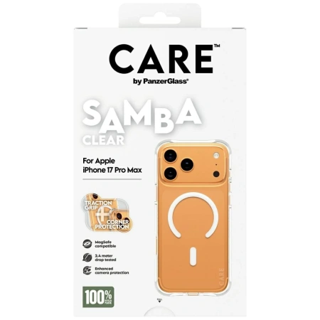 Etui CARE by PanzerGlass Fashionable Samba w. White MagSafe na iPhone 17 Pro Max - przezroczyste