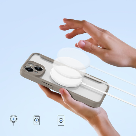 Dux Ducis Skin X Pro etui iPhone 14 magnetyczny pokrowiec MagSafe z klapką beżowy