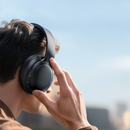 Słuchawki bezprzewodowe Baseus Bass BH1 Lite nauszne Bluetooth 6.0 - czarne