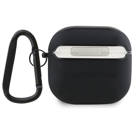 MERCEDES ETUI DO AIRPODS 4 POKROWIEC SKÓRZANY Z LOGO METALOWYM DO LIGHTNING