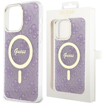 Etui Guess GUHMP14SH4STU na iPhone 14 purpurowy/purple hardcase 4G MagSafe