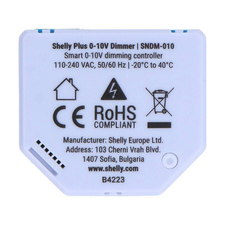 SHELLY ŚCIEMNIACZ 0-10V DO ZDALNEGO STEROWANIA OŚWIETLENIEM WIFI/Bluetooth