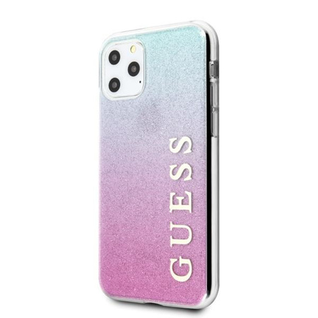 Guess GUHCN65PCUGLPBL iPhone 11 Pro Max różowo-niebieski/pink blue hard case Glitter Gradient