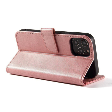 Magnet Case elegancki futerał etui pokrowiec z klapką i funkcją podstawki Xiaomi Redmi Note 11 Pro+ 5G (China) / 11 Pro 5G (China) / Mi11i HyperCharge / Poco X4 NFC 5G różowy