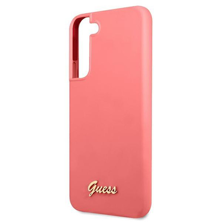 Guess GUHCS22MLSLMGFU S22+ S906 fuksja/fuchsia hardcase Silicone Script Metal Logo