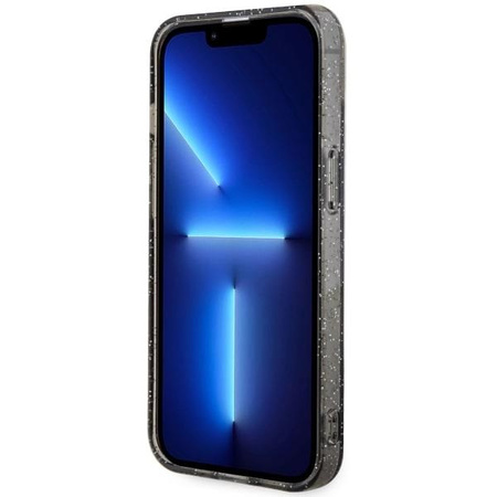 Etui Guess GUHMP14MHCMCGK na iPhone 14 Plus 6.7" - czarne Glitter Gold MagSafe