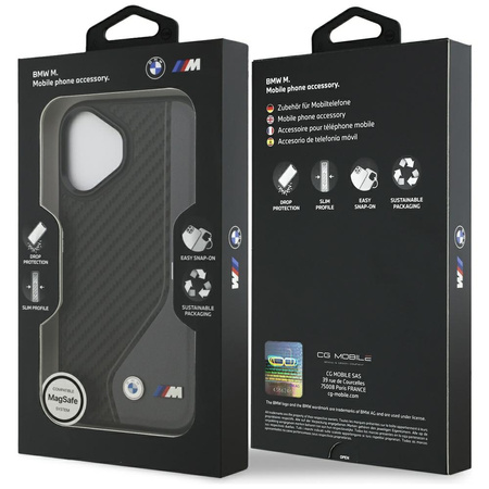 Etui BMW M Carbon Logo MagSafe do iPhone 17 antracyt