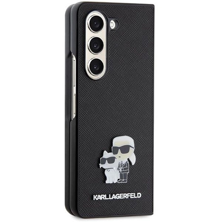 Etui Karl Lagerfeld Saffiano Karl&Choupette Pin na Samsung Galaxy Z Fold 5 - czarne