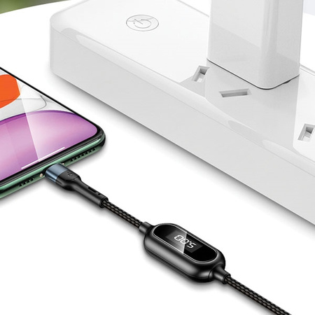 USAMS KABEL DO LIGHTNING 1,2M PLECIONY DO IPHONE 2A LED Z SZYBKIM