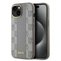 DKNY POKROWIEC HARDCASE DO IPHONE 15 6.1 DO MAGSAFE SKÓRZANY WZÓR CHECKERED
