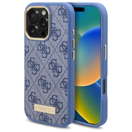 Guess GUHMP16LU4GPRB iPhone 16 Pro6.3 niebieski/blue hardcase 4G Logo Plate MagSafe