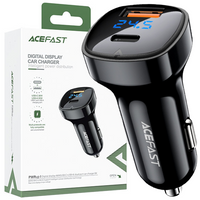 Acefast ładowarka samochodowa 66W USB Typ C / USB, PPS, Power Delivery, Quick Charge 4.0, AFC, FCP czarny (B4 black)