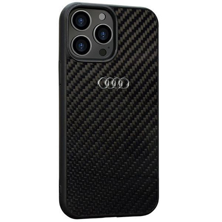 Etui Audi Carbon Fiber na iPhone 13 Pro Max 6.7" - czarne AU-TPUPCIP13PM-R8/D2-BK