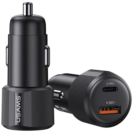 USAMS ŁADOWARKA SAMOCHODOWA 60W DO TELEFONÓW USB-C I USB-A SZYBKIE