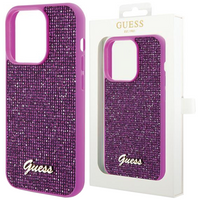 Etui Guess Disco Metal Script na iPhone 15 Pro - różowe