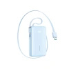 Powerbank Joyroom JR-PR2L 10000mAh 35W z wbudowanym zwijanym kablem USB-C i kablem-smyczą Lightning - niebieski