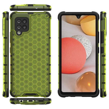 HURTEL POKROWIEC DO SAMSUNG GALAXY A42 5G Z PANCERNYM ETUI ŻELOWA RAMKA