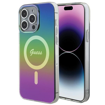 GUESS POKROWIEC DO IPHONE 15 PRO MAX DO MAGSAFE HARDCASE IML IRIDESCENT