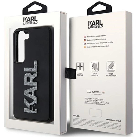 Etui Karl Lagerfeld 3D Rubber Glitter Logo na Samsung Galaxy S23 - czarne