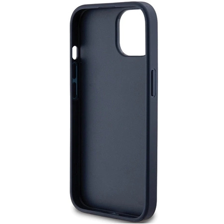 Etui Guess 4G Triangle Metal Logo na iPhone 15 Plus / 14 Plus - niebieskie