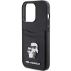 Etui Karl Lagerfeld Saffiano Cardslot Karl&Choupette Metal Pin do iPhone 15 Pro - czarne