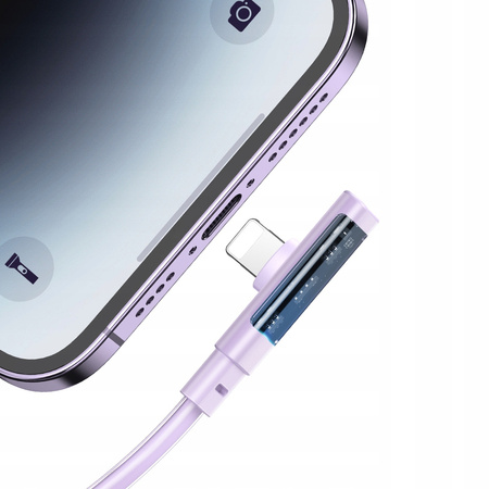 Mcdodo Szybki Kabel Kątowy USB Lightning 36W 1,2M Fioletowy