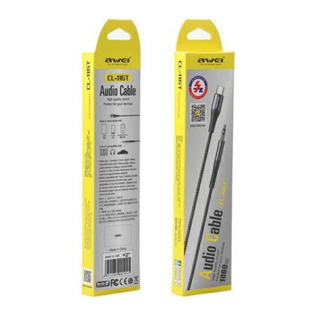 AWEI ADAPTER USB-C DO JACK 3.5 DO IPHONE 13 14 15 DO AUDIO PRZEJŚCIÓWKA